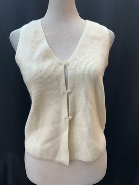 Sincerely Jules Cream Knit Button-Front Tank L NWTS